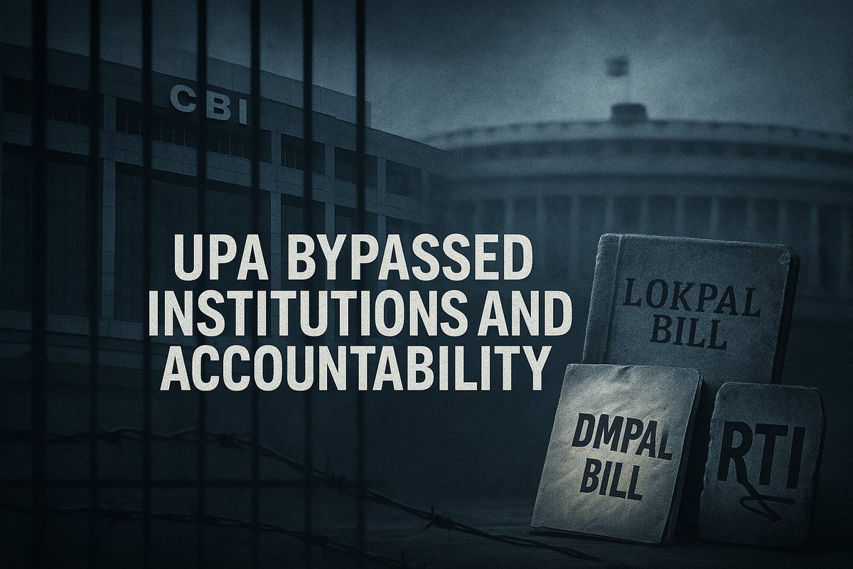 HemanNamo's tweet image. 3/5 — UPA Decade: Constitutional Abuse in HD

Even recently under UPA:

• SC called CBI a “caged parrot”
• 77 ordinances in 10 years — Parliament bypassed
• CIC posts left vacant to weaken RTI
• Lokpal blocked for years
• Cash-for-votes scandal polluted Parliament itself…