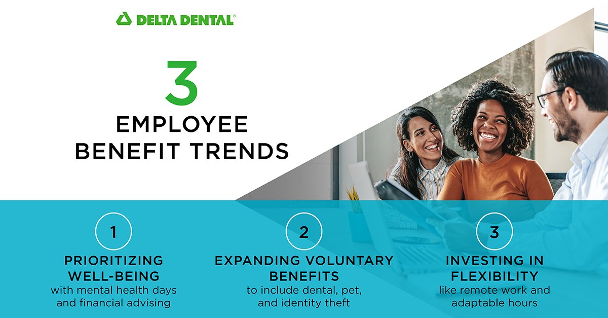 DeltaDentalRI's tweet image. Looking to attract and retain quality talent? These 3 benefit trends show what&apos;s most important to employees.

#EmployeeBenefits #DentalBenefits #HumanResources #DentalHealth #DentalCare #OralHealthCare #WorkLifeBalance #DeltaDentalRI