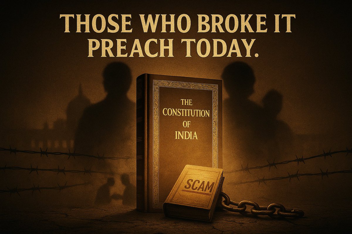 HemanNamo's tweet image. 5/5 — The Lecture We Don’t Need

After decades of:

• Emergency
• Institutional capture
• Toppling state govts
• Blocking anti-corruption laws
• Zero accountability

Congress still claims to be “guardians of the Constitution”.

Irony collapsed.
The Constitution doesn’t need…