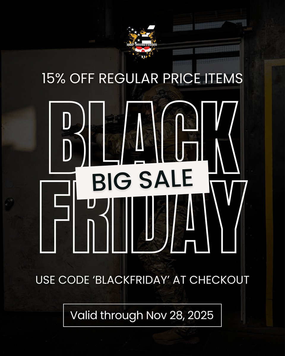 Our Black Friday sale starts NOW and runs through Friday, Nov 28th — get 15% off with code BLACKFRIDAY at checkout.💰

Some exclusions apply (sale items, bulk, &amp; 9mm polymer). Shop now at hubs.li/Q03VRBb80.

#BlackFriday #BlackFriday2025 #HOPMunitions