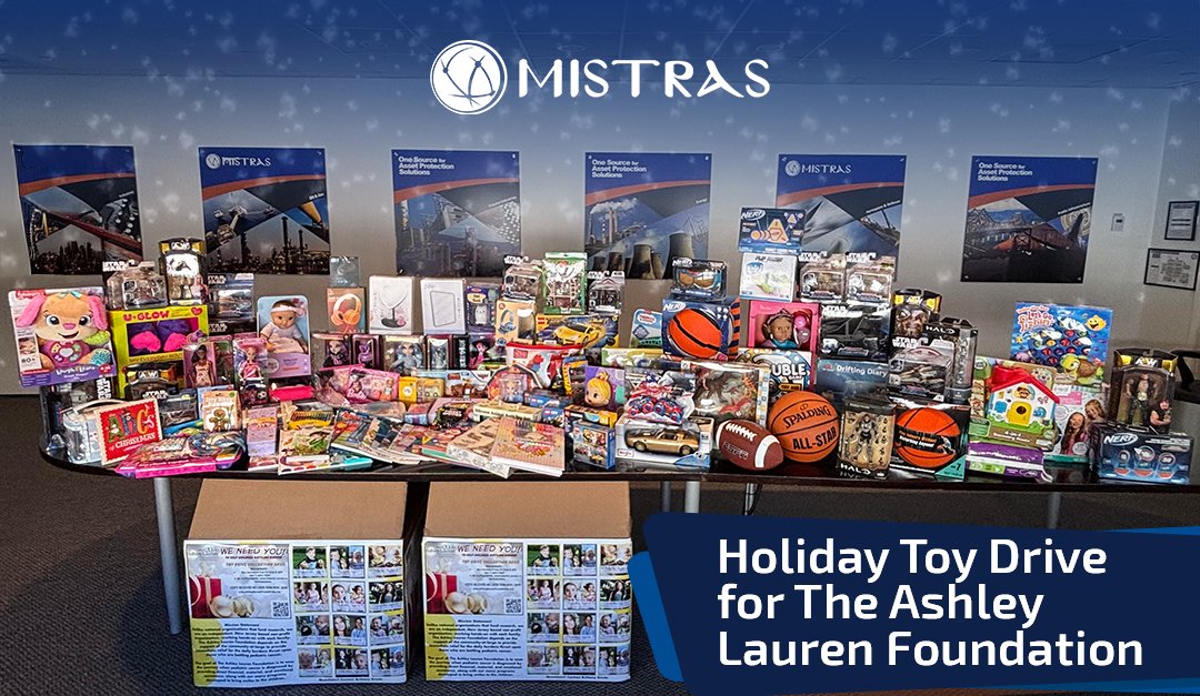 MISTRAS’ corporate team was proud to support The Ashley Lauren Foundation’s toy drive benefiting children battling cancer.

Thank you to those who contributed and to the Ashley Lauren Foundation for their dedication to such a meaningful cause.

#MISTRAS #AshleyLaurenFoundation