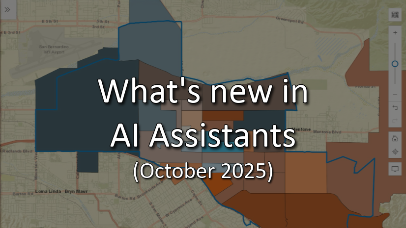 TheGeoWhisperer's tweet image. Curious about how AI assistants across #ArcGIS can boost productivity? Check out our blog to discover how these AI tools can help you map, code, and translate. ow.ly/SeLn50Xt9HF
