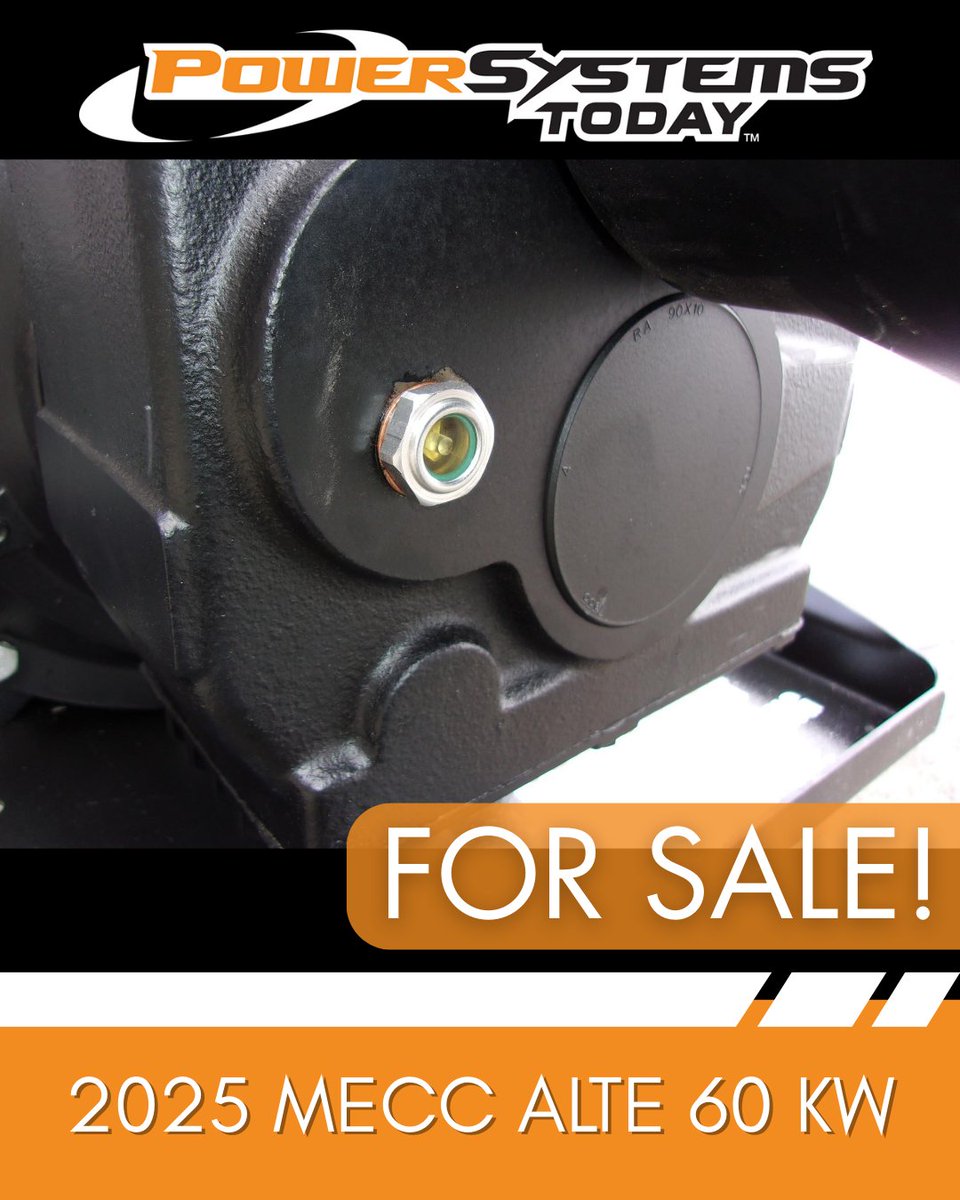 PowerSysToday's tweet image. Check out this PTO Generator on #PowerSystemsToday!

⚡2025 MECC ALTE 60 KW⚡
⚡(315)258-7020
⚡Seneca Falls, New York 
⚡60 Hertz

See more HERE!➡️ow.ly/Bc3n50Xw6Bq

 #PowerSystems #PTOGenerator #SenecaFallsNY #PowerSystemsToday