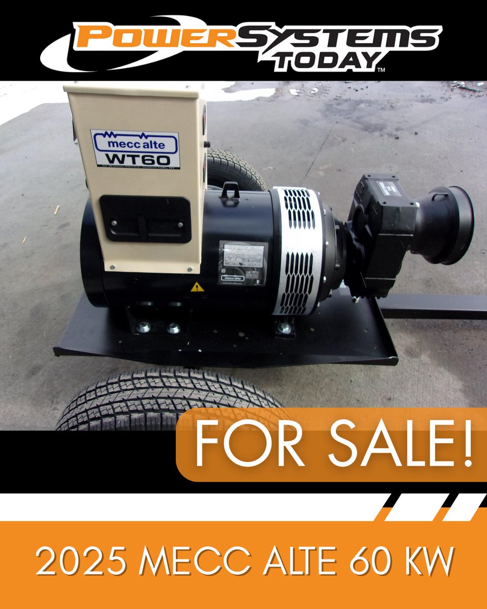 PowerSysToday's tweet image. Check out this PTO Generator on #PowerSystemsToday!

⚡2025 MECC ALTE 60 KW⚡
⚡(315)258-7020
⚡Seneca Falls, New York 
⚡60 Hertz

See more HERE!➡️ow.ly/Bc3n50Xw6Bq

 #PowerSystems #PTOGenerator #SenecaFallsNY #PowerSystemsToday