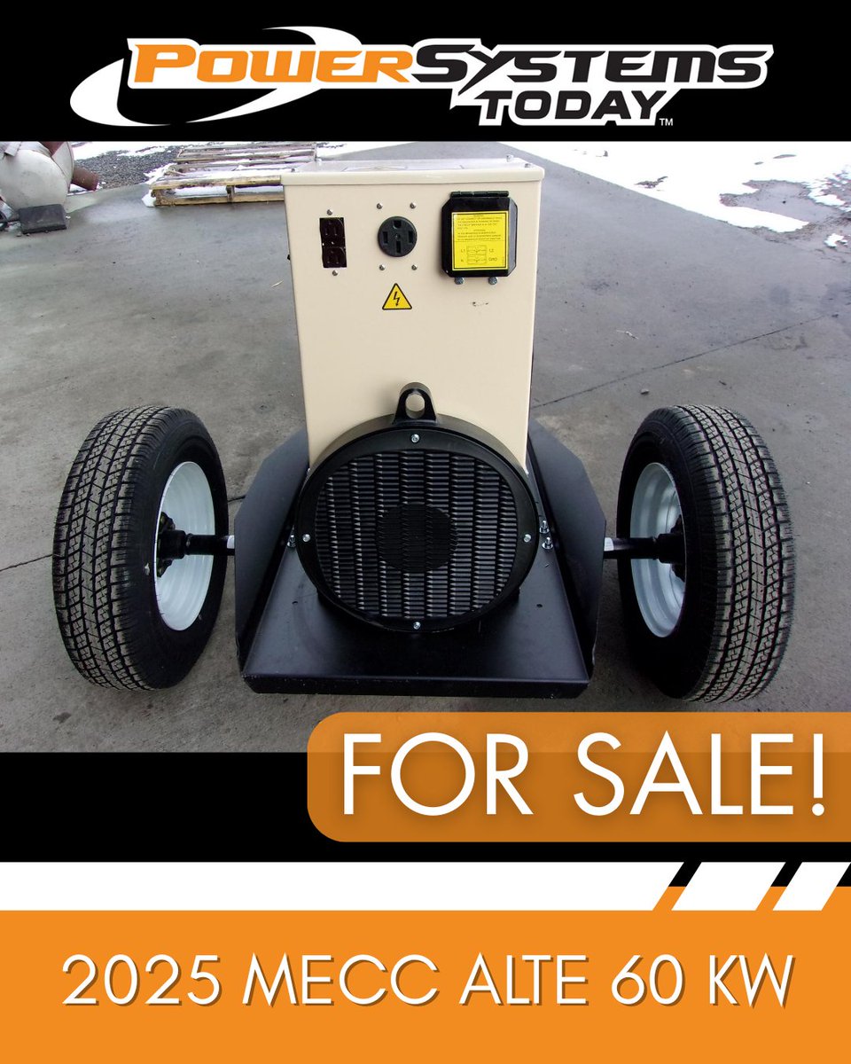 PowerSysToday's tweet image. Check out this PTO Generator on #PowerSystemsToday!

⚡2025 MECC ALTE 60 KW⚡
⚡(315)258-7020
⚡Seneca Falls, New York 
⚡60 Hertz

See more HERE!➡️ow.ly/Bc3n50Xw6Bq

 #PowerSystems #PTOGenerator #SenecaFallsNY #PowerSystemsToday