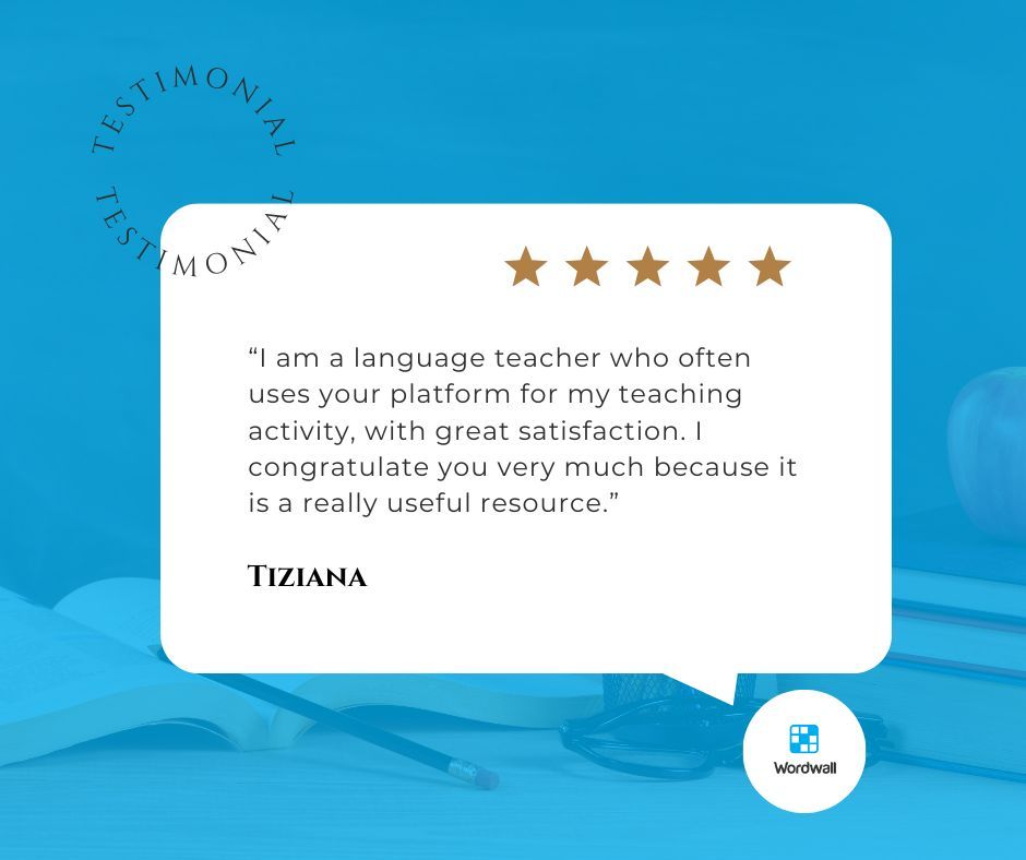 getwordwall's tweet image. 🚀 Make language lessons fun with Wordwall! Tiziana powers her classroom with it and loves the resource. Ready to excite learning? wordwall.net/?ref=social-me… --- #Wordwall #BackToSchool #InteractiveLearning #EdTech #Testimonial