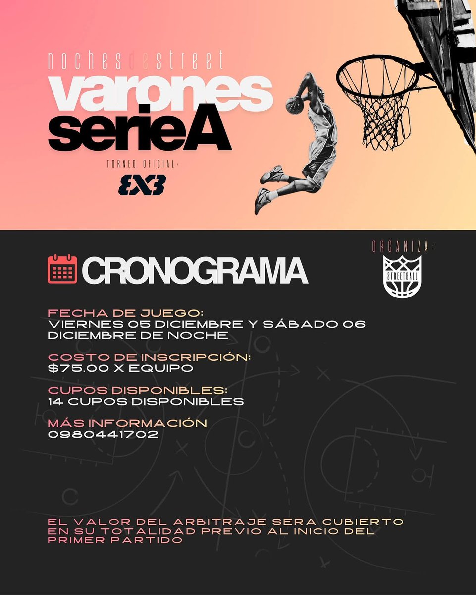 📷¡Todo listo para vivir las Noches de Street! 📷📷 El 3X3 se enciende en Paute 📷📷
#NochesDeStreet #StreetballPaute #BasquetEcuatoriano #3x3fiba