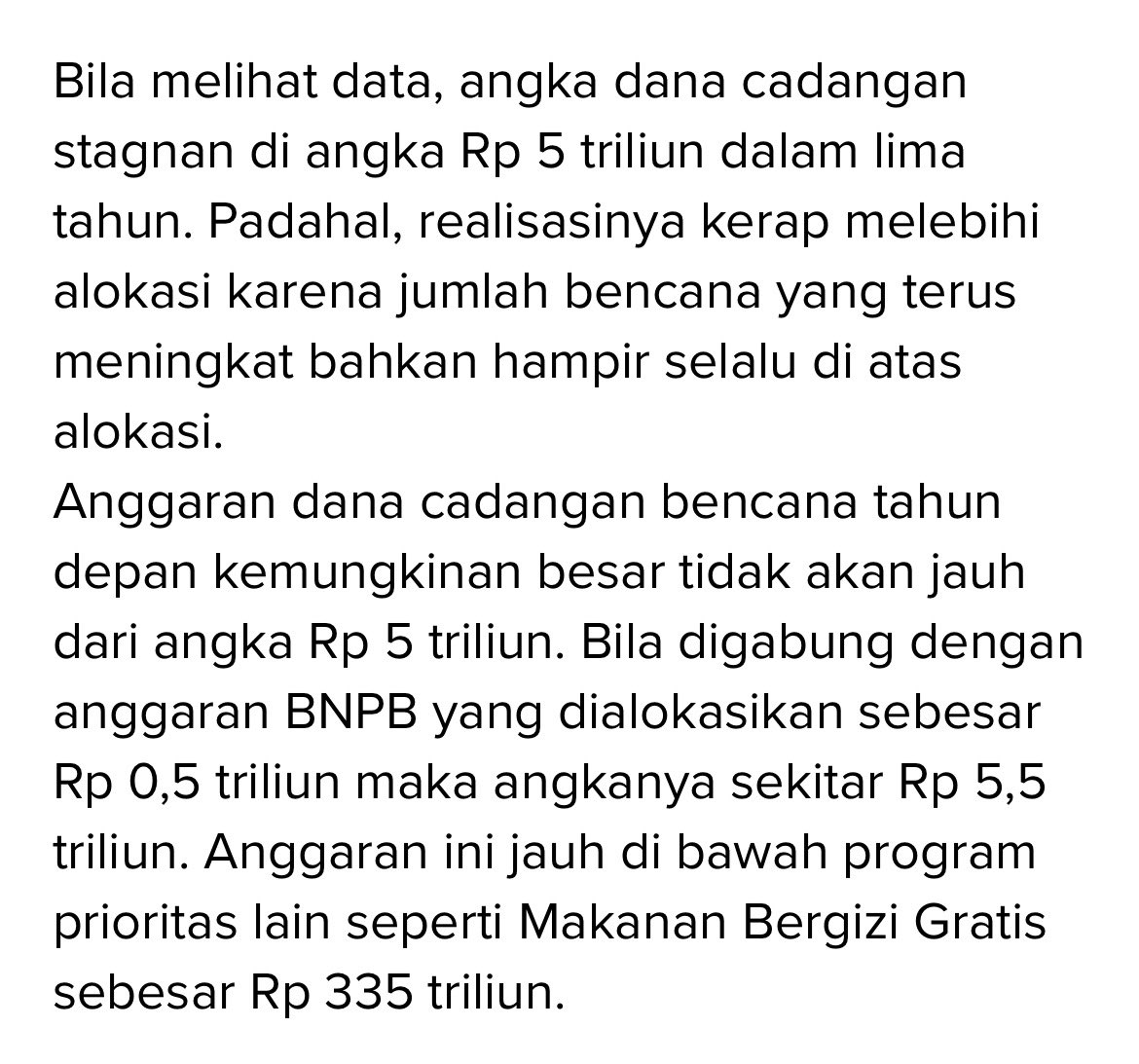 saturngguk's tweet image. Fyi, anggaran bencana kita dipangkas sama pemerintah, dan totalnya sekarang malah lebih rendah daripada anggaran MBG untuk 2026. It honestly doesn’t make sense, kita negara yang rawan banjir, longsor, dan gempa, tapi budget penanganannya justru ditekan. That’s literally the…