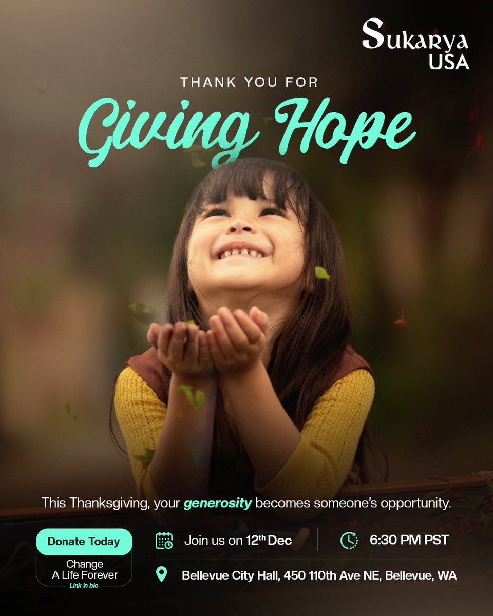 On this #Thanksgiving, we’re grateful for every soul who stands with us, who believes that every child, deserves the chance to learn and dream. Your kindness fuels our mission. Your generosity opens doors that were once closed. eventbrite.com/e/197488068930… #FuelTheFuture #ThankYou