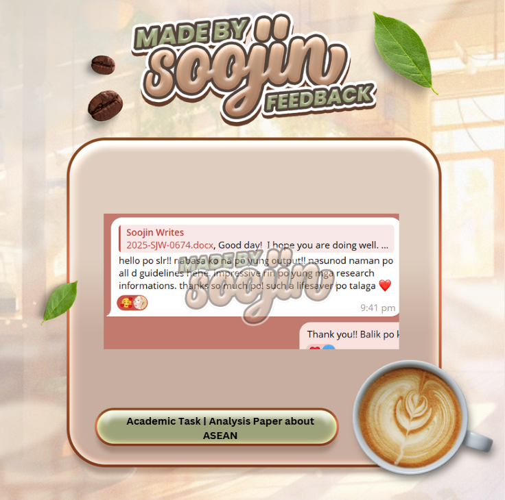 madeby_soo's tweet image. ✨🗒️🌿♡ ┊#GomawoSoojin

Task: Analysis Paper about ASEAN