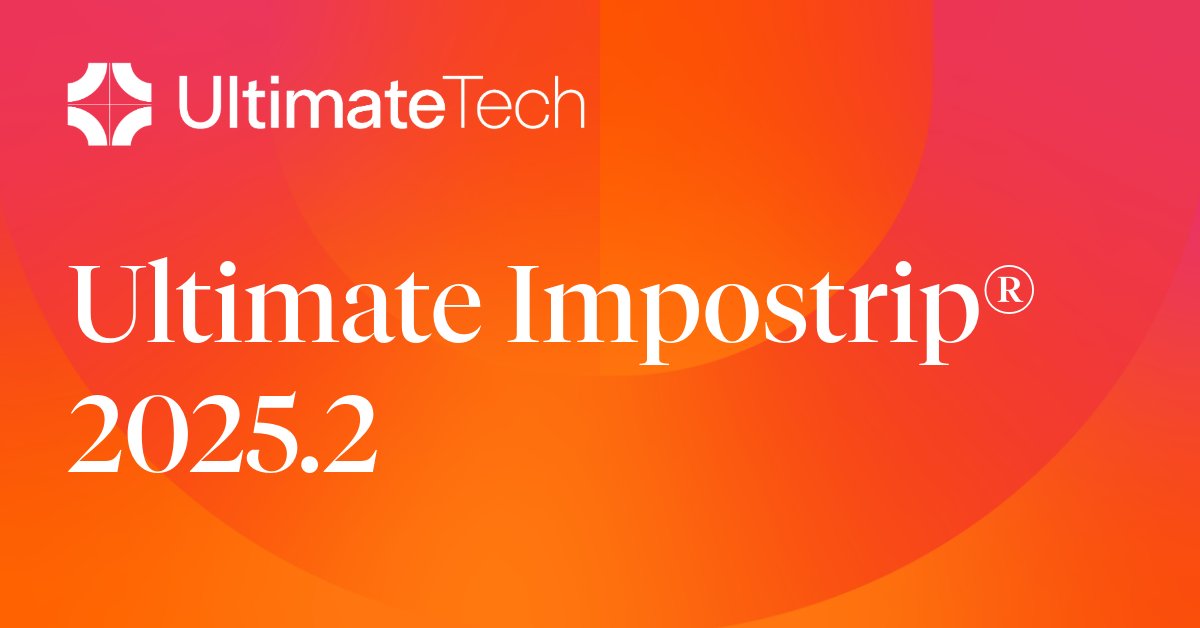 Ultimate Tech launched Ultimate Impostrip 2025.2, the latest version of its imposition and automation platform used by print service providers worldwide. Introducing new capabilities to accelerate production and simplify workflow integration. Read more: bit.ly/4p6MYAk