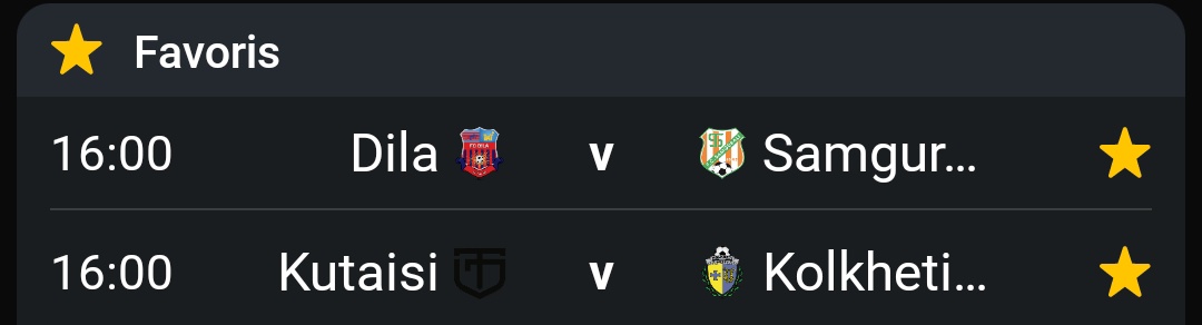 Bonjour 
J ai combiné ces deux matchs en Géorgie 16h
Penalty équipe 1 penalty équipe 3.
Deux matchs donc 4 combinaisons