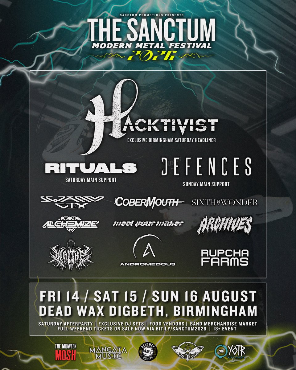 sixthwonderband's tweet photo. Sanctum Fest Birmingham lineup update. Catch us on Saturday 15th Aug 2026 and use code SIXTHWONDER for 10% off tickets! 🖤

📸: @lucyycheyne https://t.co/6yQCug4SCs