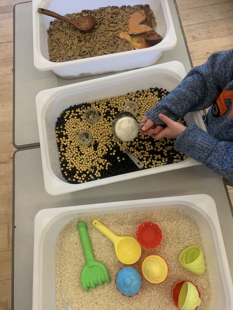 Drimatosh's tweet image. Scooping, pouring, sorting and exploring! Our sensory trays turn simple materials into big learning building fine-motor skills, early maths and endless curiosity. #SensoryPlay #EarlyYears #LearningThroughPlay #EYFS #FineMotorSkills