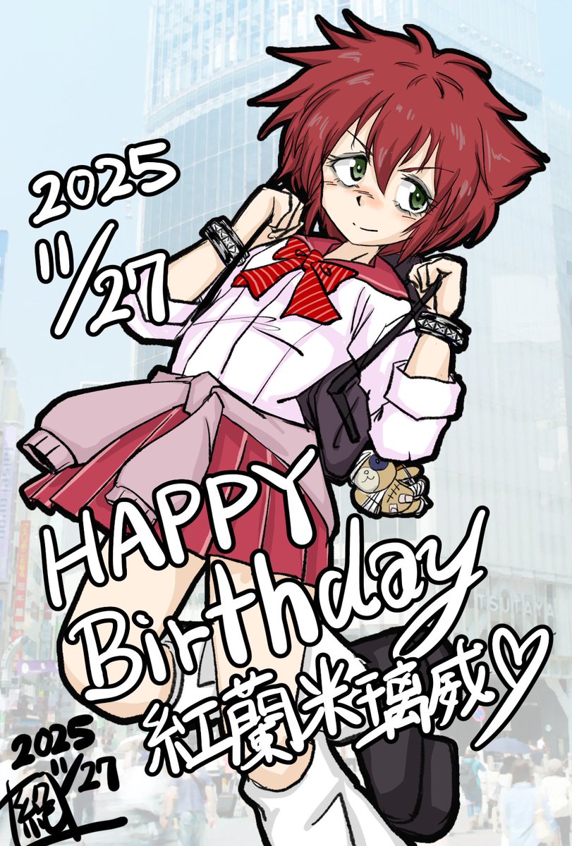 EComgmail's tweet image. 本日は聖グロの特攻部隊クルセイダー車長の1人
#クランベリー生誕祭　であります!
お誕生日おめでとうございます!
まだ本編では見せていないところを余すところ無く5話では見せていただきたい…
楽しみにしております！
ギャルJKという事で…
#クランベリー生誕祭2025
#ガルパン
#紅蘭米璃威生誕祭