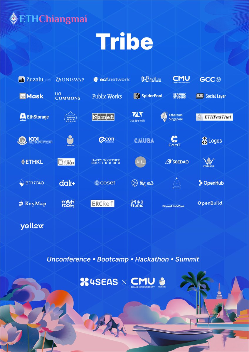 Meet the ETHChiangmai Tribe 💜

40+ communities, one ecosystem. From builders and researchers to creators and educators - we're a diverse collective united by a shared vision for web3.

Different backgrounds, different missions, one tribe 🌏✨

 #Ethereum #EthereumCommunity