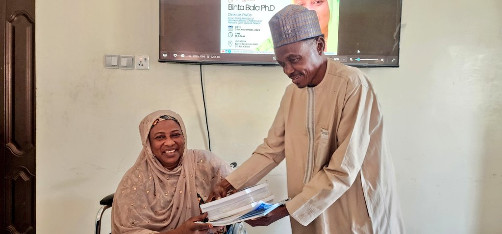 <a href="/CCDNigeria/">#DisabilityActNGR</a> <a href="/HamzaFagge69/">Hamza Aminu Fagge</a> <a href="/kblawanty/">Kabiru Lawanti</a> <a href="/KaburaZakama/">Kabura Zakama</a> <a href="/JibrinIbrahim17/">Jibrin Ibrahim</a> <a href="/SalakoYesmin/">Yesmin Salako</a> <a href="/MubarakshehuD/">Mubarak Shehu Dayyab🇳🇬</a> <a href="/teemerh_beekay/">tee🧚‍♀️</a> <a href="/ibrasulai/">Ibrahim Sulaiman Jama'are</a> <a href="/CitadRadio/">CITAD Online Radio</a> <a href="/YZYau/">Yunusa Ya'u</a> Some publications of CITAD being presented to Dr. Binta Bala by Malam Haruna Adamu Hadejia repesenting our Director at the end of the Inspiring Leadership Reflection Interactive Series (ILERIS), November 2025 edition <a href="/YZYau/">Yunusa Ya'u</a> <a href="/CitadRadio/">CITAD Online Radio</a> <a href="/kamalkano/">kamal garba</a> <a href="/HamzaFagge69/">Hamza Aminu Fagge</a> <a href="/Zainab_SUM/">Zainab Usman Salihu</a>