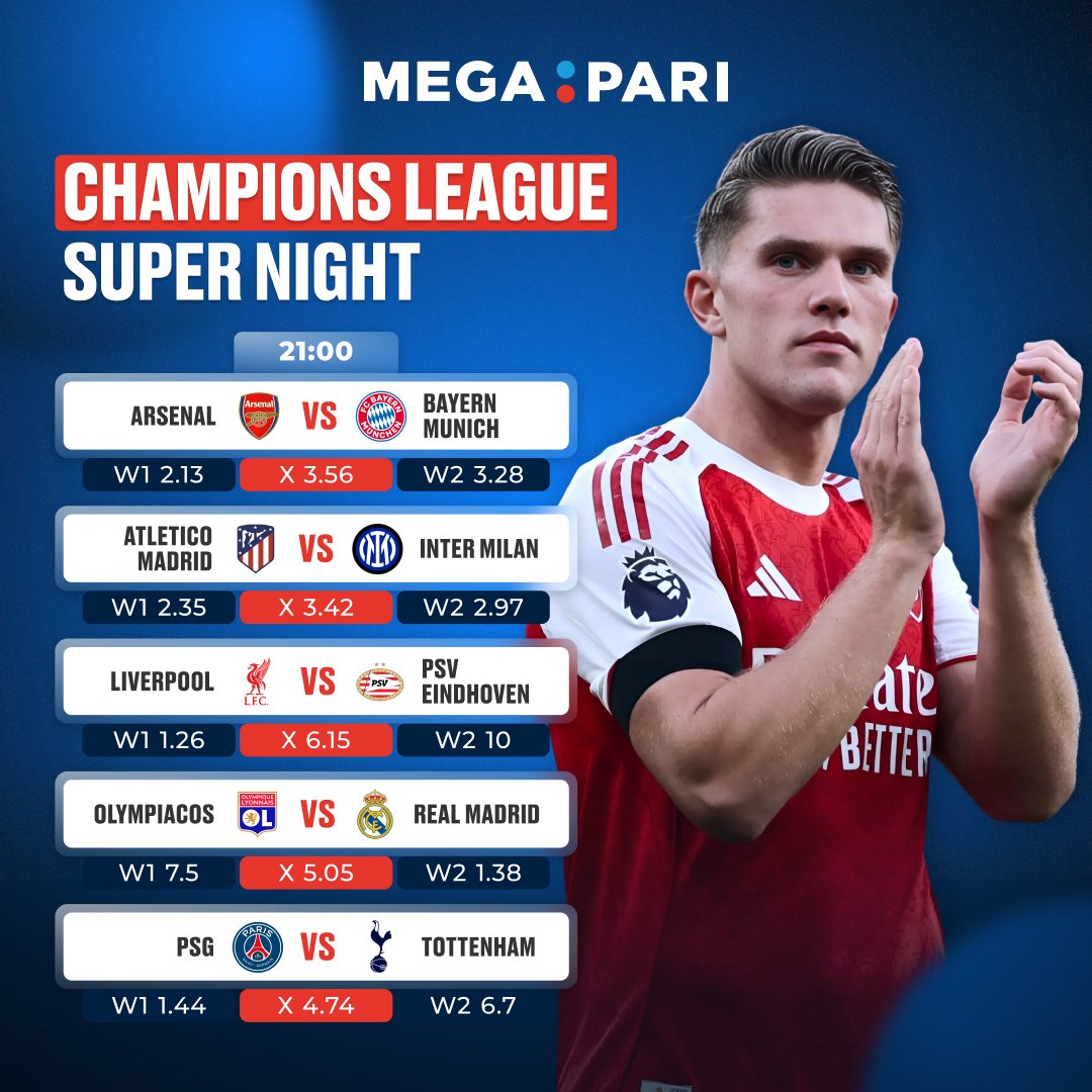 megapari_ngr's tweet image. Champions League: Day 2 is here!🏆

Three massive showdowns are on the way:
➡️Arsenal vs Bayern Munich
➡️Atlético vs Inter
➡️PSG vs Tottenham

Which way are these matches going?

Back your picks on Megapari👑
megapari.media/4omaW9t

#UCL #ChampionsLeague #Megapari #BetAndWin