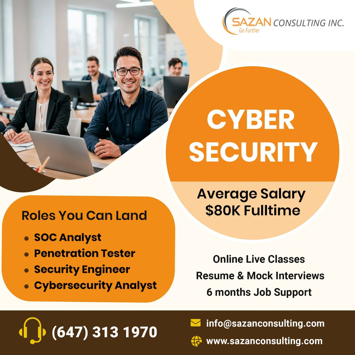 Sazanconsultin's tweet image. Launch Your Career in Cyber Security with Sazan Consulting! 📞 Call : 647-313-1970
Email: info@sazanconsulting.com
Visit  sazanconsulting.com/cyber-security
#CyberSecurityTraining #CyberSecurityCareers #SecurityEngineer #EthicalHacking #CyberSecurityAnalyst #CloudSecurity #IncidentResponse