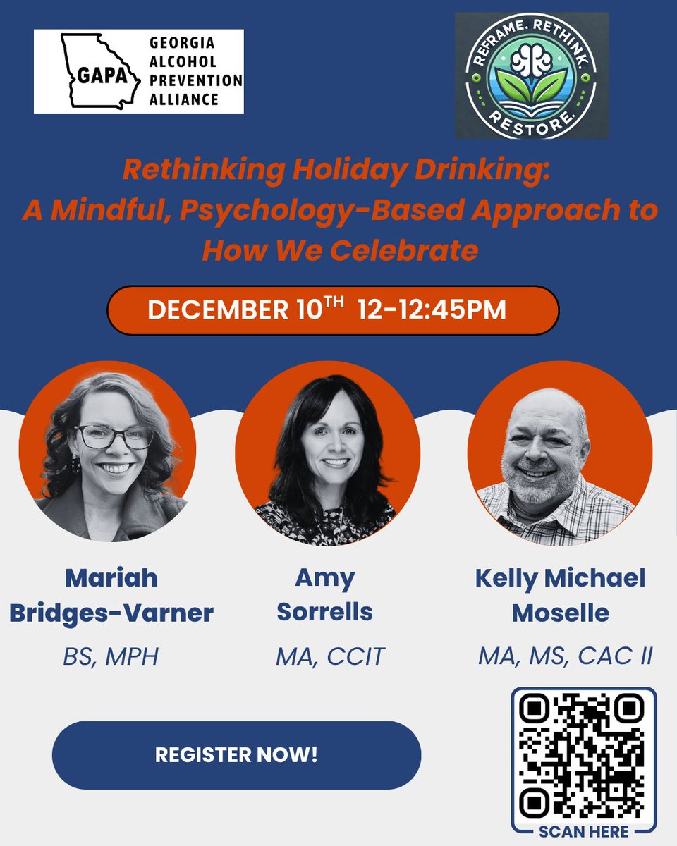 GAAlcoholPA's tweet photo. Today’s myth to rethink: the idea that “moderate drinking” is good for you.
Research now shows that even low levels of alcohol increase several health risks. 

Register here for the Webinar!
https://t.co/FX1tnaUBDH https://t.co/WRg2gP65PD