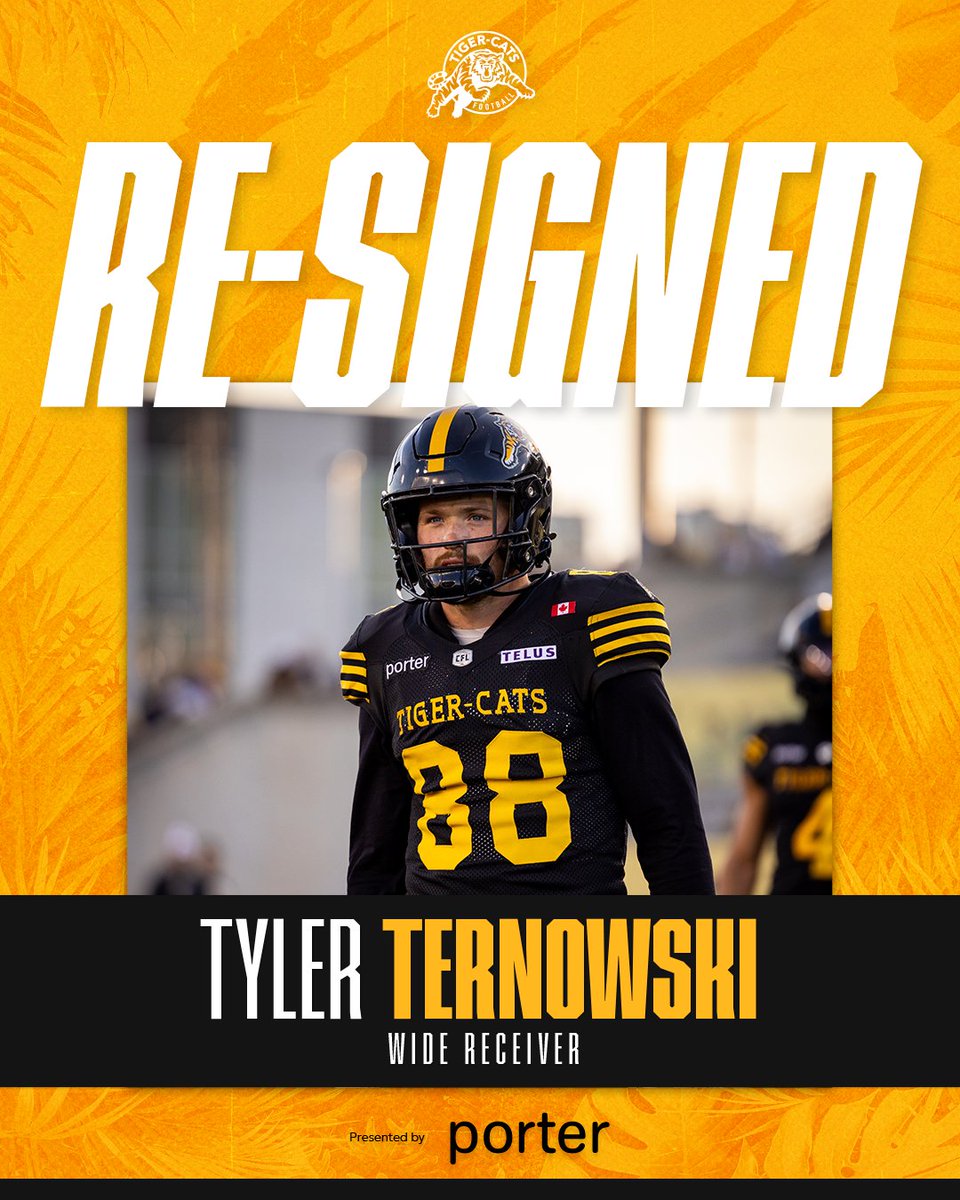 We've re-signed the following players:

🇨🇦 WR Tyler Ternowski
🇺🇸 WR Myron Mitchell
🇺🇸 WR Moochie Dixon 

🗞️ | bit.ly/49HrXY2

<a href="/porterairlines/">Porter Airlines</a>