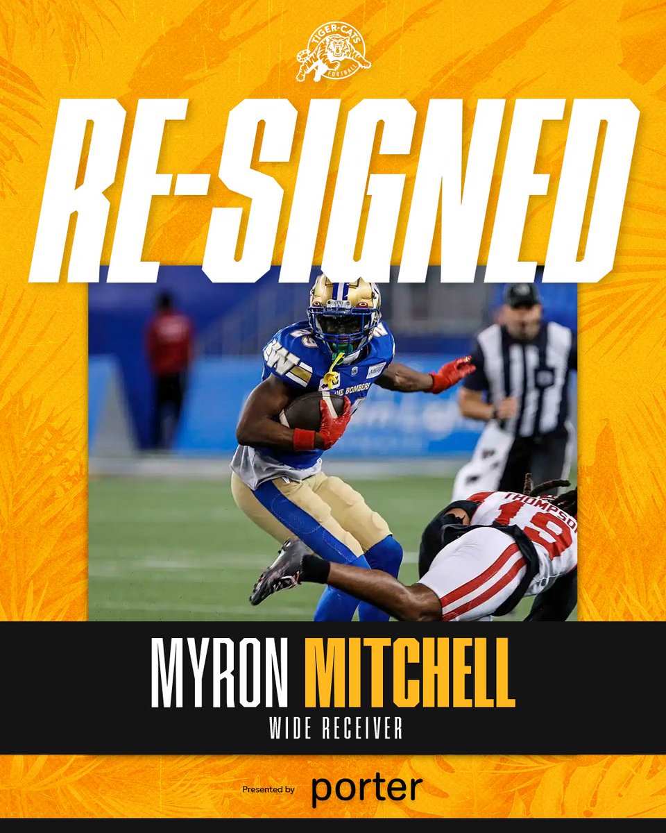 Ticats's tweet photo. We've re-signed the following players:

🇨🇦 WR Tyler Ternowski
🇺🇸 WR Myron Mitchell
🇺🇸 WR Moochie Dixon 

🗞️ | https://t.co/7g25oyN3SS

@porterairlines https://t.co/QaBKg1TRkq
