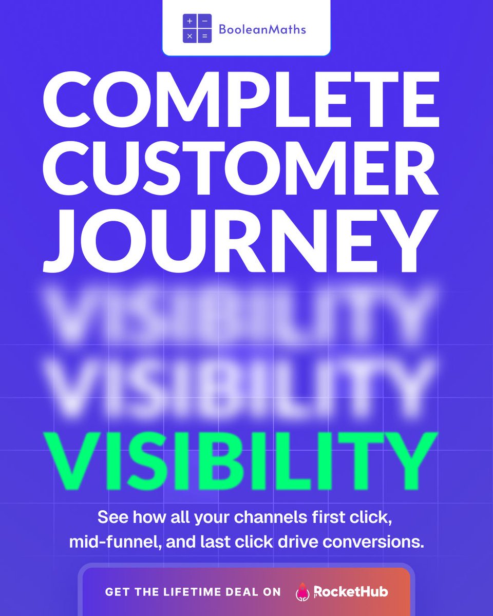 RocketHub's tweet image. See the full customer journey ✨
Track every touchpoint — first click, mid-funnel, last click with total clarity.

#customerjourney #marketingdata #conversiontracking #productivitytools #rockethub