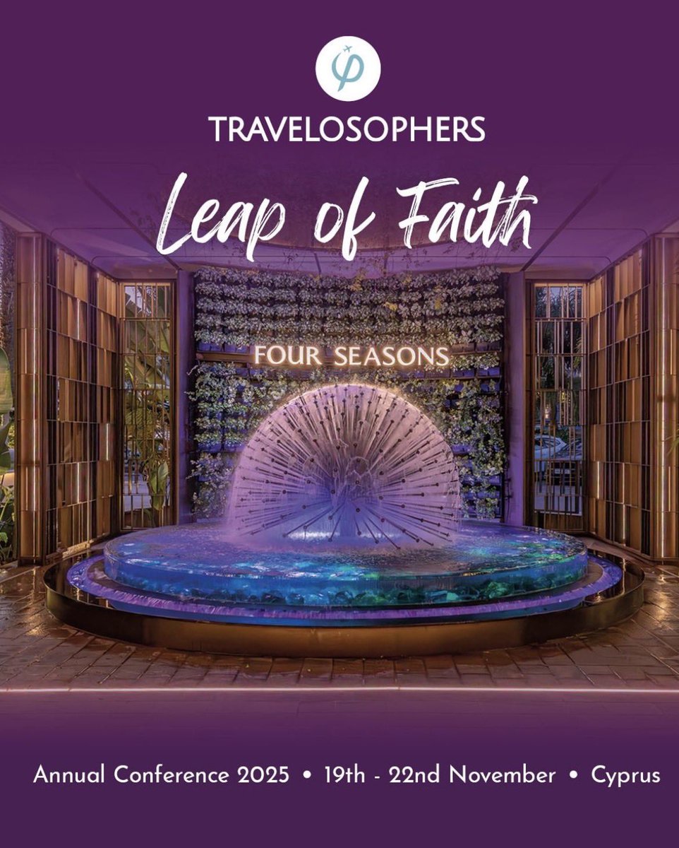 Highlights from this year’s <a href="/Travelosophers_/">Travelosophers</a> Leap of Faith conference ✨

This is exactly where my journey began. I opened Travelmania in 1989, and in 1993 I signed my first contract here. 

Truly honoured to have won the Travelosophers 𝐆𝐎𝐋𝐃 𝐓𝐨𝐩 𝐏𝐞𝐫𝐟𝐨𝐫𝐦𝐞𝐫 award.