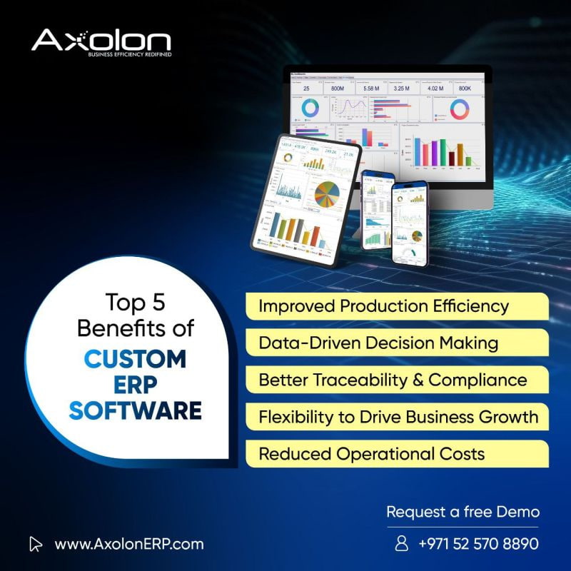 AxolonERP's tweet image. Experience smarter decisions, better control, and complete visibility with Custom ERP software.

For more details, you can call us on our number ☎️ +971 525708890 or visit our website 🌐 AxolonERP.com

#ERPSoftware #ERP #Axolon #AxolonERP #UAE
