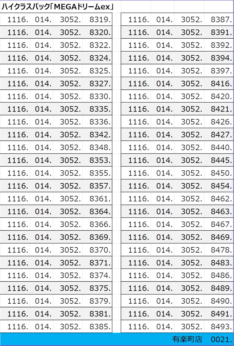 11/28(金)発売ポケモンカード『メガドリームex』当選発表】6/6(全23枚