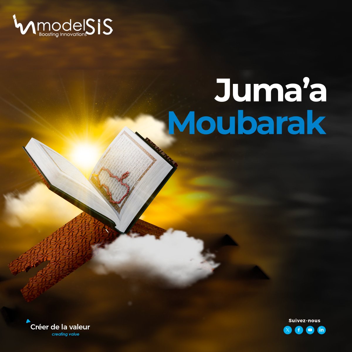 ModelSis's tweet image. En ce jour béni de Juma’a, que la paix et la lumière d’Allah illuminent vos cœurs. Que chaque prière vous rapproche davantage de la miséricorde divine et de la sérénité. Qu’Il vous accorde santé, réussite et protection en ce vendredi sacré.
Jumaa Moubarak à vous et à vos proches.