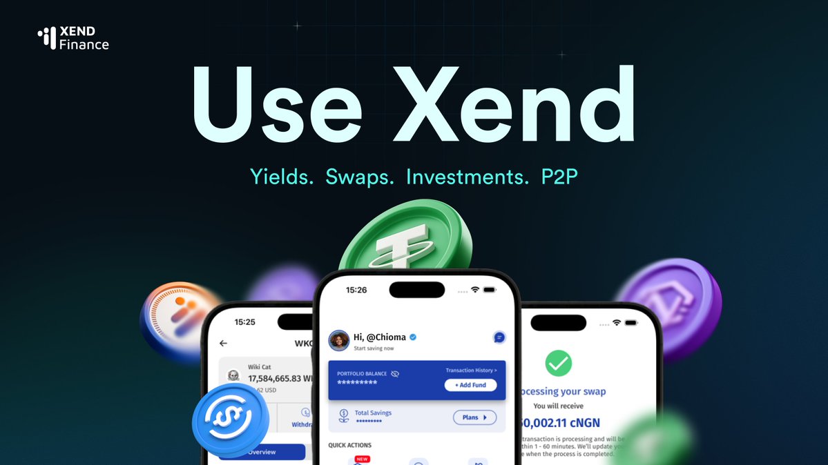 xendfinance's tweet image. Xend App is your homebase for everything onchain

+ Stable yields on your stable coins
+ Instant swaps with one click
+ Safe investment portal
+ Fast + safest P2P

And so much more. 🔵