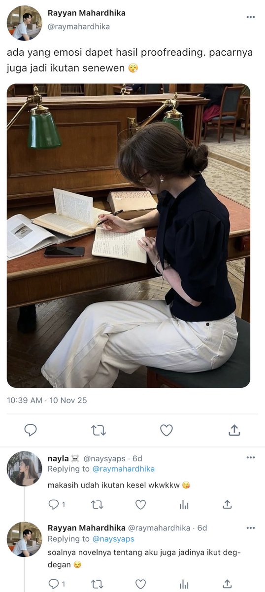 giawritings's tweet photo. Nayla emosi karena proofreading era https://t.co/S8yfeNWKht