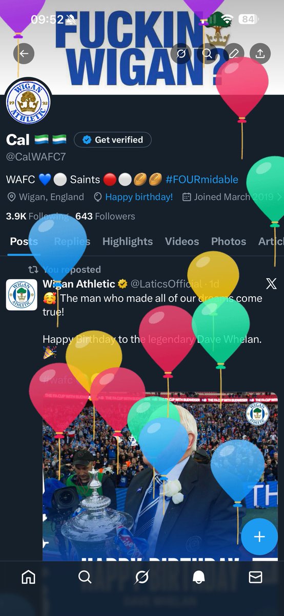 CalWAFC7's tweet image. This balloon stuff again #wafc 🥳🥳