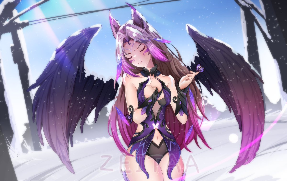 Snow Day for a Dark Angel <a href="/Feather_Fatale/">🪶 Feather Fatale</a> 

Contest Entry ❤️
#FenArtFatale
