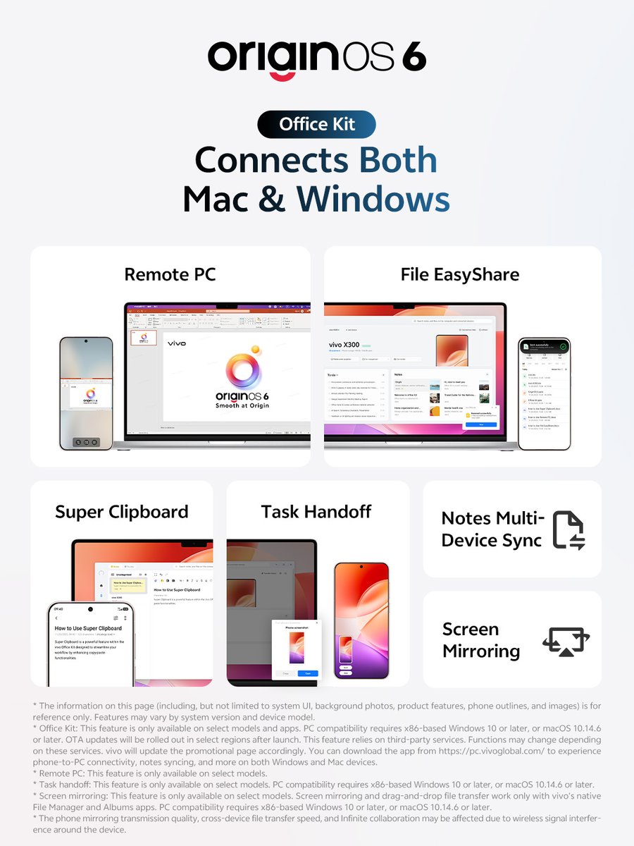 OriginOS_Global's tweet image. Your pocket workstation has arrived. Control your PC remotely, sync clipboards, and handoff tasks instantly across operating systems. The ultimate cross-device experience for Mac and Windows users is here.