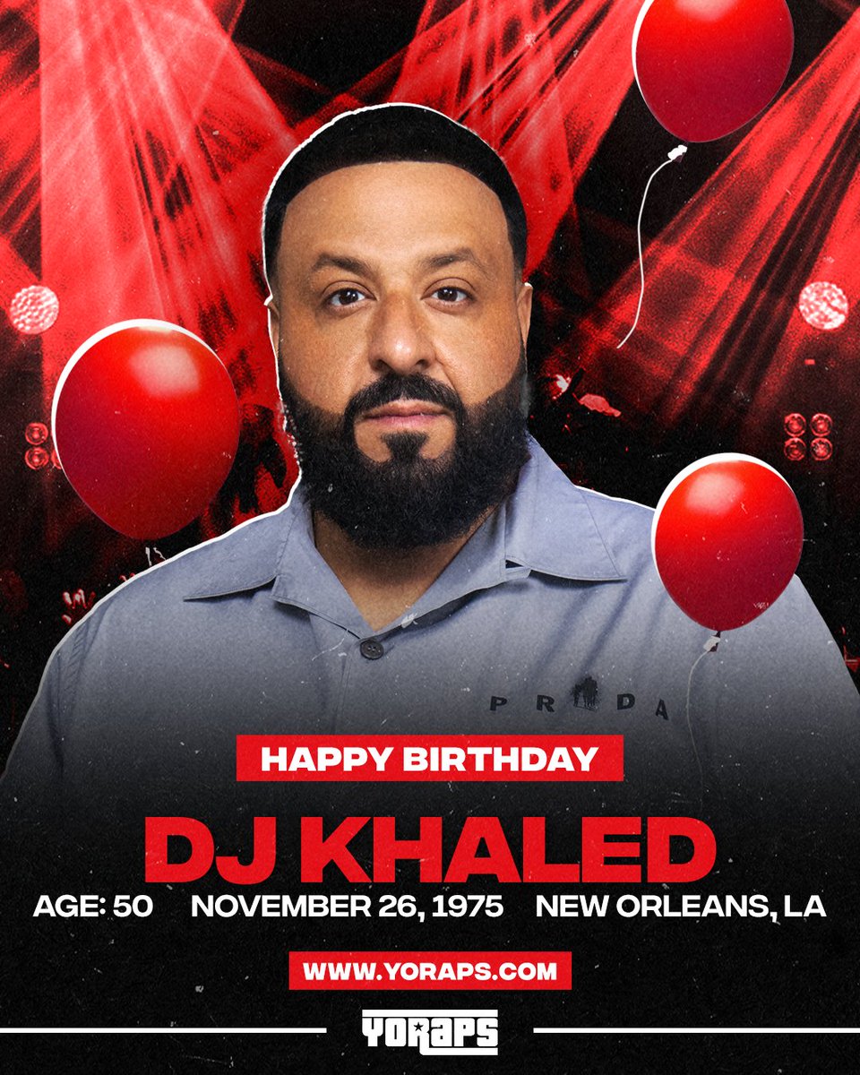 YoRapsMagazine's tweet image. 🎊 #HAPPYBIRTHDAY: #DJKhaled  (#November26, 1975, #NewOrleans, #LA)

What’s your favorite beat by him ⁉️
---
✅ Yo! Raps: yoraps.com
🚀 Yo! PR: yo-pr.com