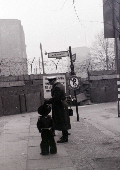 Berlin Wall at Zimmerstrasse, 24 December 1964. I post photographs taken on my many Berlin visits in the 1950s and 1960s. 180 unique historic street images of East and West Berlin are in my book "Berlin in the Cold War" (Amberley Publishing). #Berlin
