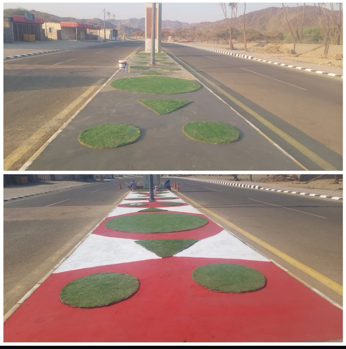 #بلدية_المنجور 
لـ #تحسين_المشهد_الحضري أعمالنا مستمره في تجميل المنجور القرى التابعة لها .