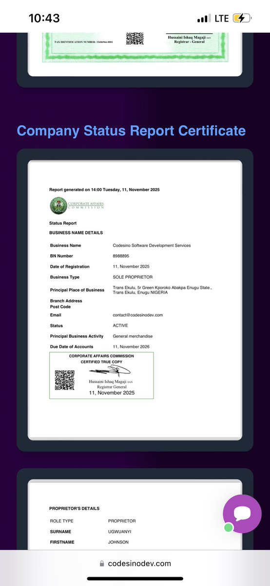 codesinodev's tweet image. We’re a registered company under Nigerian Corporate Affairs Commission

Let us handle your software service today 😊💫

Visit codesinodev.com

#CodesinoDev
#CodesinoDevelopment
#WebSolutions
#WebDevelopment