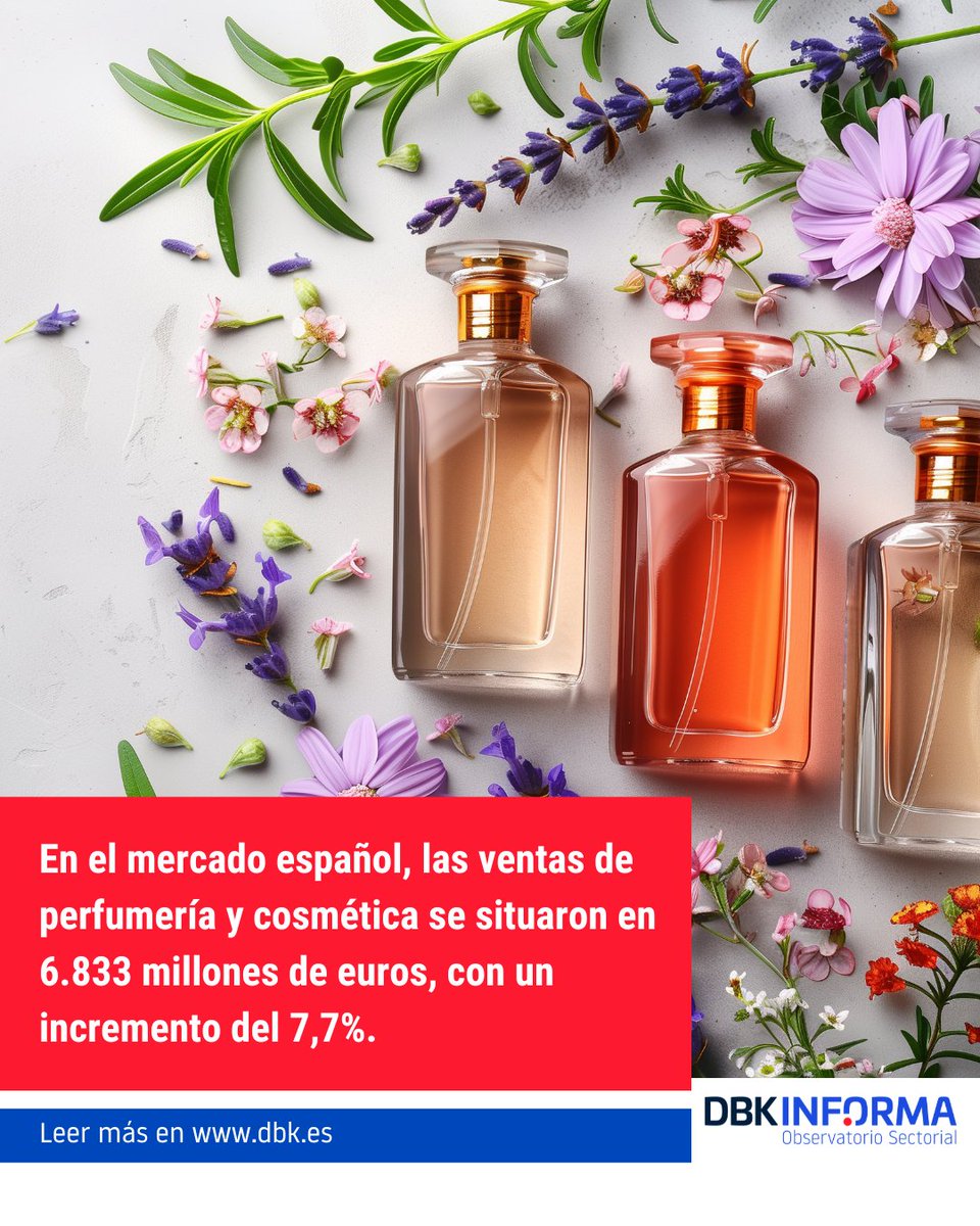 eInforma's tweet image. 💄 El mercado ibérico de #perfumería y #cosmética superó los 8.100 millones de euros en 2024.

Todas las conclusiones del nuevo #EstudioObservatorioSectorialDBK de #INFORMA, filial de @cesce_es 🔗 dbk.es/es/tipos-estud…

#informadb #BusinessByData