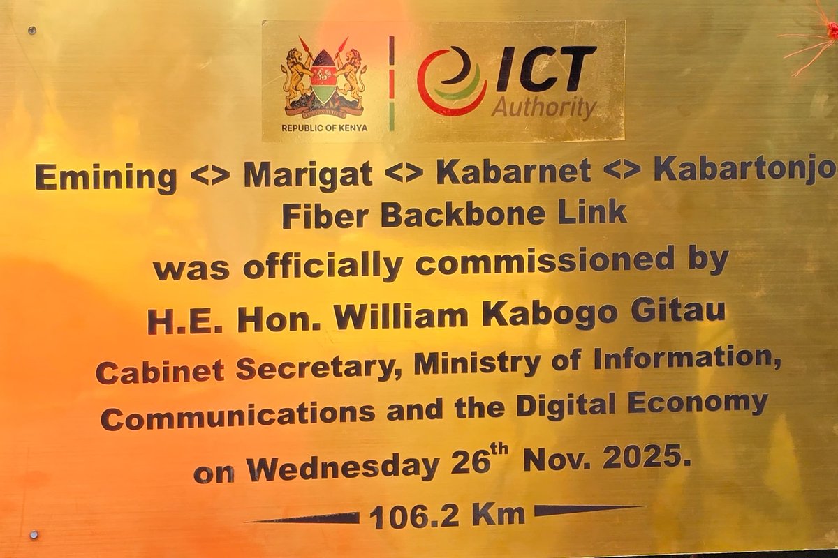 honkabogo's tweet image. A Major Step for Baringo&apos;s Digital Future!

​ Today was truly a landmark moment as we officially commissioned the 106 km Emining–Marigat–Kabarnet–Kabartonjo Fiber Backbone Link. This strategic digital artery firmly anchors Baringo into Kenya&apos;s rapidly expanding national fibre…