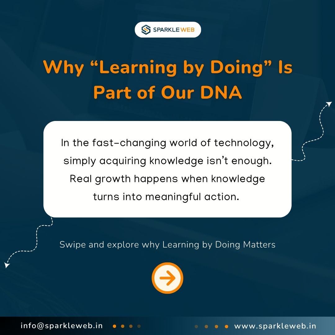 sparklewebhelp's tweet image. We grow by building.

We learn by doing. 🚀

Innovation starts with execution!

#learningbydoing #techteam #sparkleweb #innovation #developers #growth