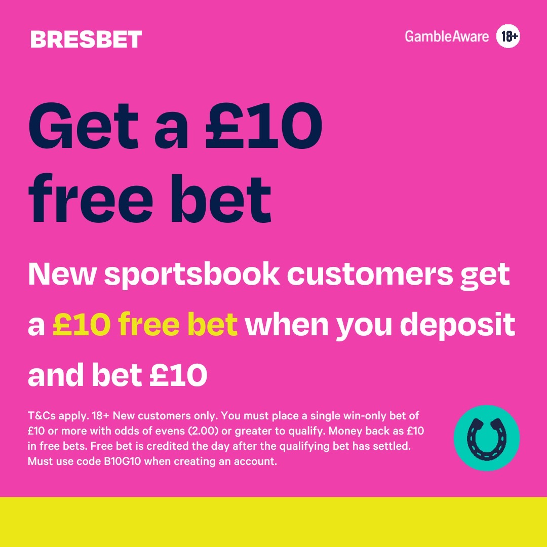 GetYourTipsOut's tweet image. Claim a £10 free bet when you Join BresBet!

Bet £10 Get £10 bit.ly/BresBet10FREE

18+ T&amp;amp;Cs Apply GambleAware
