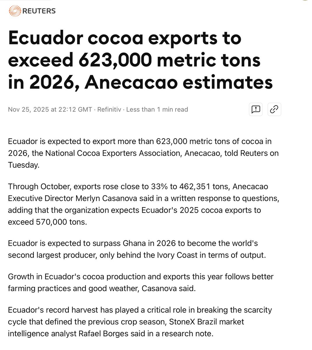Rebelty_8's tweet image. #cocoa nothing new but reuters got a sniff of it ;)