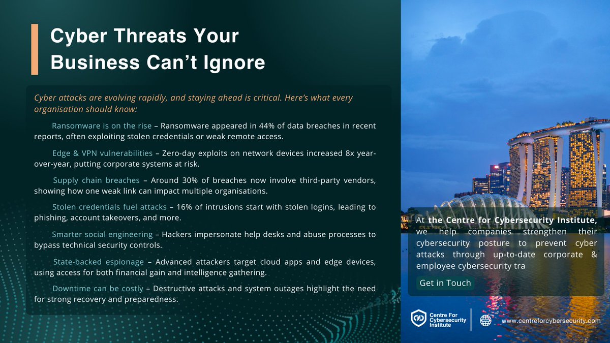 CentreForCyber's tweet image. By investing in corporate cybersecurity training, you strengthen your team’s ability to detect, prevent, and respond to attacks.
📅 Schedule Your Free Consultation Today with us📌 hubs.la/Q03VWDs_0 

#cybersecuritytraining #learncybersecurity #cybersecuritycareer