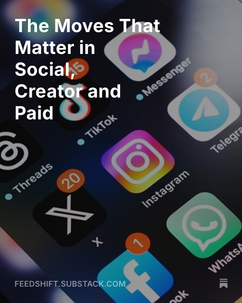 Reach volatility is rising across the major platforms as feeds lean harder into signals that show immediate user intent. Posts that don’t earn quick interaction are getting buried before they have any real chance to travel.

open.substack.com/pub/feedshift/…