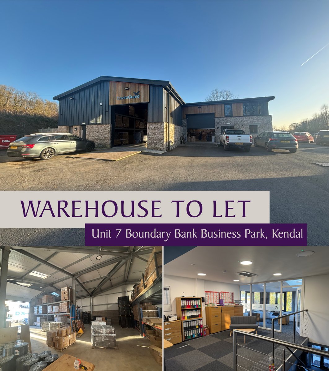🏢 Modern Warehouse Premises To Let 🏢

📍Unit 7 Boundary Bank Business Park, Boundary Bank Lane, Kendal, Cumbria LA9 5RR

Rental - £40,000 per annum exclusive

🔗 View more on our website: loom.ly/_4gazX8

📞 01539 769790
