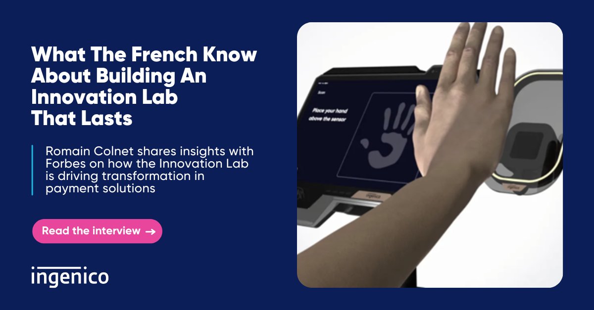Our #Ingenico Labs was created with a clear mission: anticipate what’s next in payments. In his #Forbes interview, Romain Colnet shares how this clarity of purpose has shaped the Labs’ journey.

👉 Read the interview:  ow.ly/ZcXc50XxY57

#IngenicoLabs #MovingCommerceForward