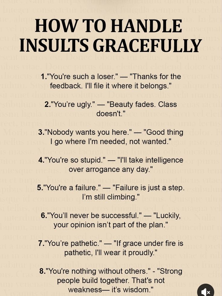 HOW TO HANDLE INSULTS GRACEFULLY